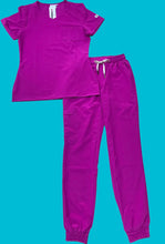 Cargar imagen en el visor de la galería, Jogger Licrado Pantalón y Blusa Dama en Antifluidos Morado Perlado REF.: PB 534 RNMP