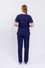 Cargar imagen en el visor de la galería, Pantalón y Blusa Dama en Antifluidos Azul Indigo Medio REF.: PB117AJAIM