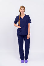 Cargar imagen en el visor de la galería, Pantalón y Blusa Dama en Antifluidos Azul Indigo Medio REF.: PB117AJAIM