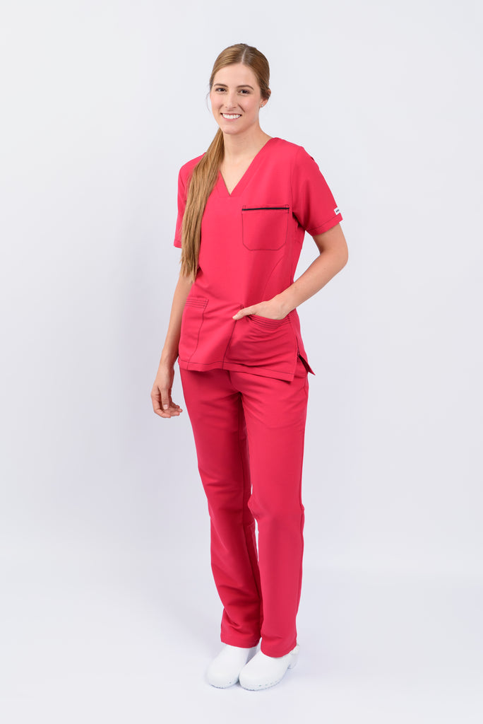 Pantalón y Blusa Dama Antifluidos cereza REF.: PB281AJCE