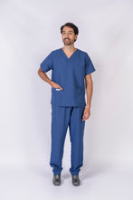 Cargar imagen en el visor de la galería, Pantalón y Blusa Unisexo Antifluidos Azul Indigo REF.: PB021AJAI