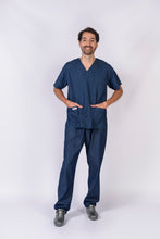 Cargar imagen en el visor de la galería, Pantalón y Blusa Unisexo indigo (tipo jean Oscuro) REF.: PB012IA