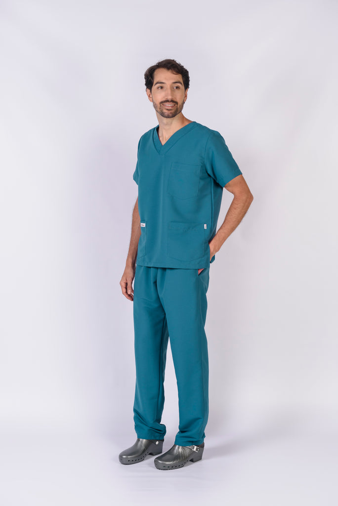 Pantalón y Blusa Unisexo Antifluidos Azul Petroleo REF.: PB021AJAP