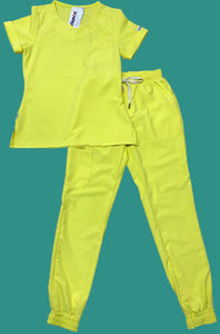 Jogger Licrado Pantalón y Blusa Dama en Antifluidos Amarillo  REF.: PB 534 RNAMA