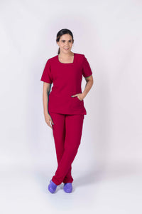 Copia de Pantalón y Blusa Dama Antifluidos cereza fuerte REF.: PB325AJCE