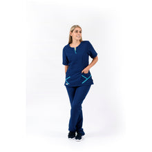Cargar imagen en el visor de la galería, Pantalón y Blusa Dama en Antifluidos Azul Indigo Medio REF.: PB459AJAIM-AL