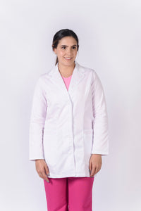 Bata para Dama Blanca  3/4 Bordada en Cuello, REF.: LB186GT