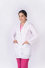 Bata para Dama Blanca  3/4 Bordada en Cuello, REF.: LB186GT