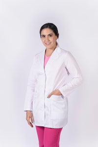 Bata para Dama Blanca  3/4 Bordada en Cuello, REF.: LB186GT