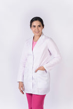 Cargar imagen en el visor de la galería, Bata para Dama Blanca  3/4 Bordada en Cuello, REF.: LB186GT