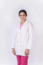 Cargar imagen en el visor de la galería, Bata para Dama Blanca  3/4 Bordada en Cuello, REF.: LB186GT