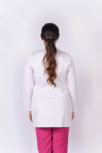 Bata para Dama Blanca  3/4 Bordada en Cuello, REF.: LB186GT