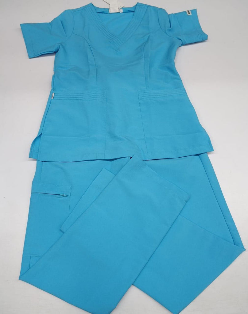 Pantalón y Blusa Dama en Antifluidos Azul Luminoso REF.: PB 117 ANAL