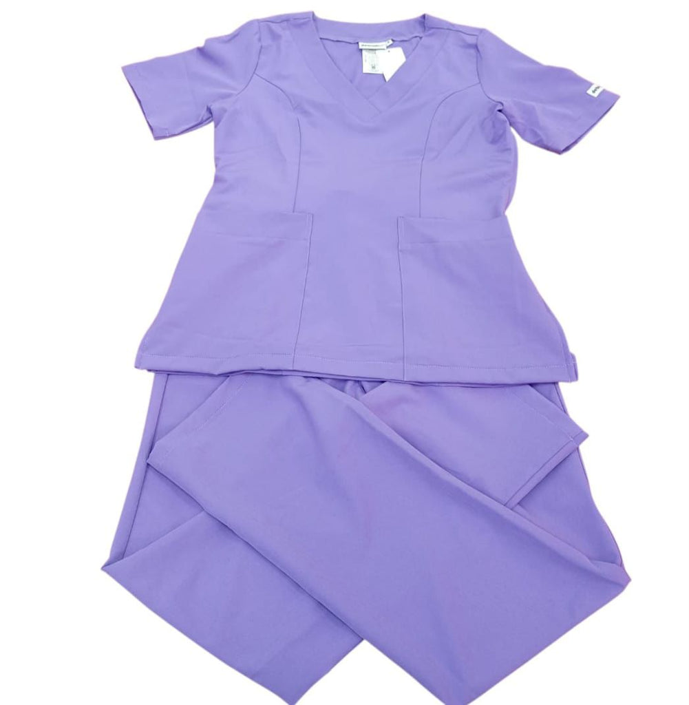 Pantalón y Blusa dama Antifluidos spandex Lila Oscuro REF: PB 413 APLO