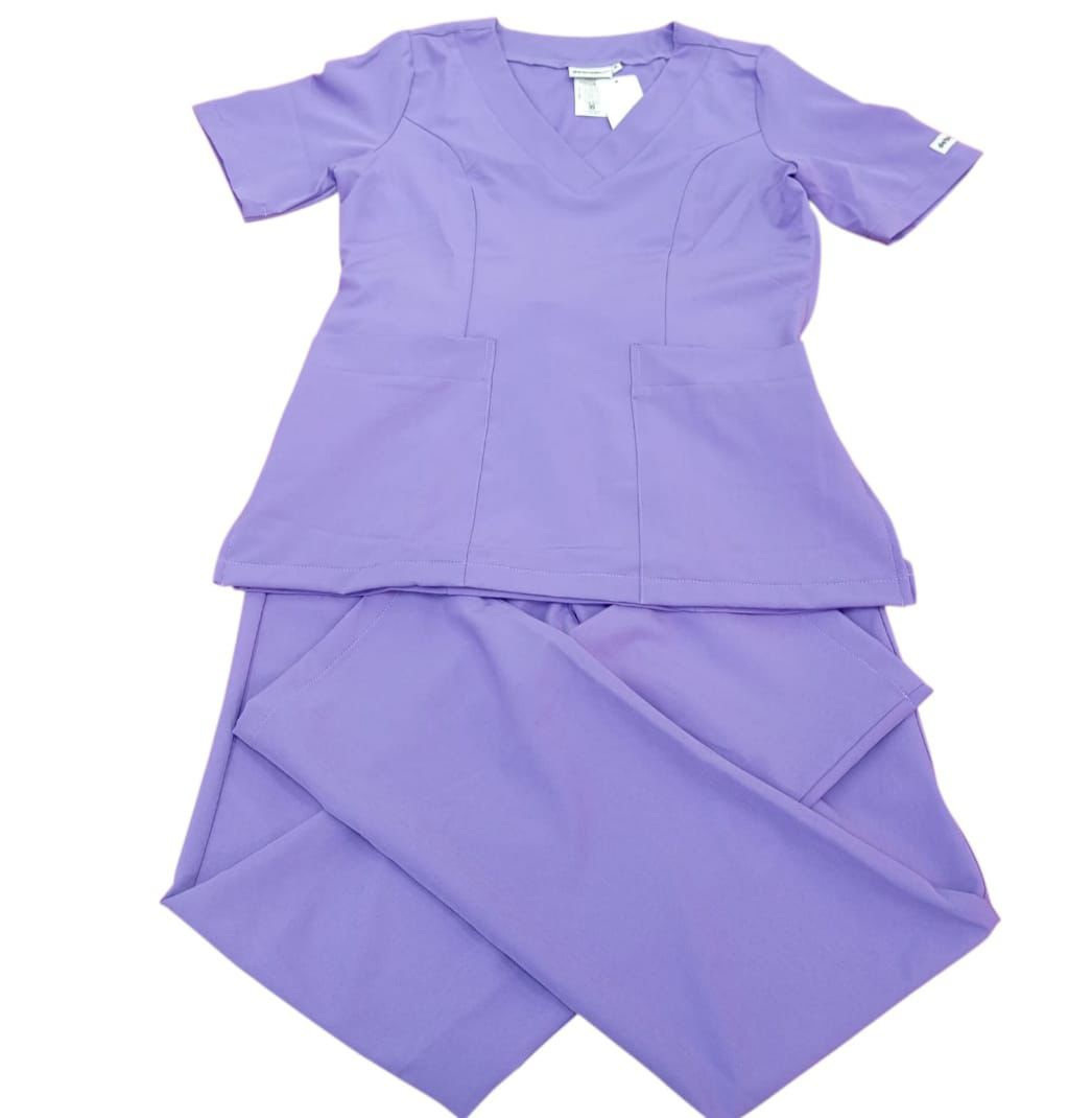 Pantalón y Blusa dama Antifluidos spandex Lila Oscuro REF: PB 413 APLO