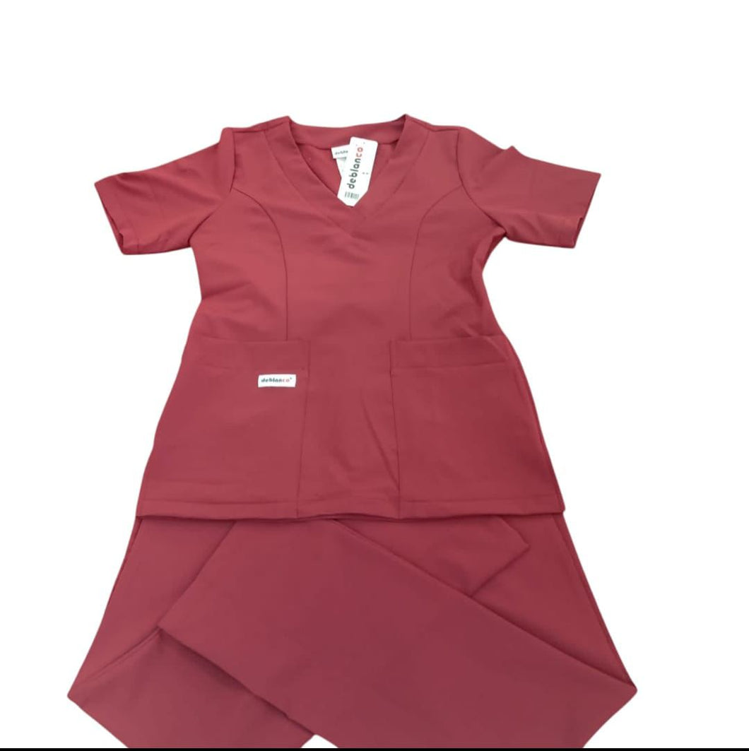 Pantalón y Blusa dama Antifluidos spandex Vinotinto REF: PB 413 APVT