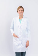 Cargar imagen en el visor de la galería, Bata para Médico Dama manga Larga, REF.: LB03GT