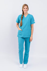 Pantalón y Blusa Dama Antifluidos azul aguamarina REF.: PB032ANAGO