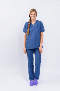 Pantalón y Blusa Dama Antifluidos Azul Indigo REF.: PB032AJAI