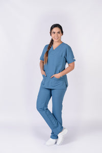 Pantalón y Blusa Dama Antifluidos Azul Petróleo REF.: PB032ANAP