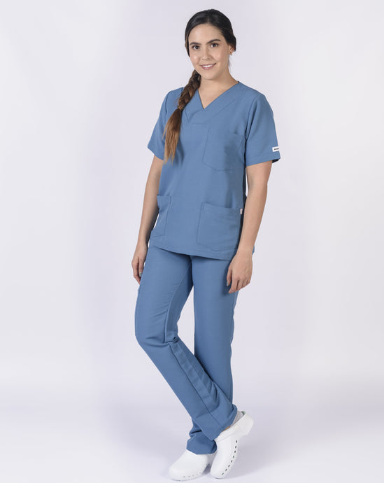 Pantalón y Blusa Dama Antifluidos Azul Petróleo REF.: PB032ANAP
