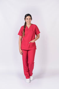 Pantalón y Blusa Dama Antifluidos Cereza REF.: PB032ANCE