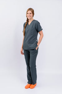 Pantalón y Blusa Dama Antifluidos gris oscuro REF.: PB032AJGO