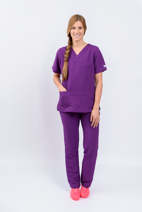 Pantalón y Blusa Dama Antifluidos  Morado REF.: PB032ANM