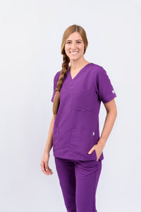 Pantalón y Blusa Dama Antifluidos  Morado REF.: PB032ANM