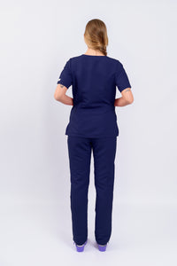 Pantalón y Blusa Dama en Antifluidos Azul Indigo Medio REF.: PB117AJAIM