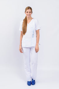 Pantalón y Blusa Dama en antifluidos blanco REF.: PB179AJ-AT