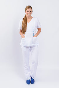 Pantalón y Blusa Dama en antifluidos blanco REF.: PB179AJ-AT