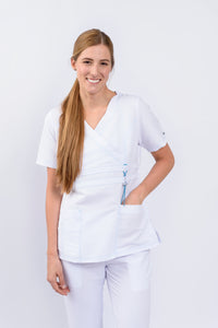 Pantalón y Blusa Dama en antifluidos blanco REF.: PB179AJ-AT