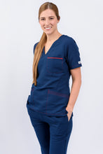 Cargar imagen en el visor de la galería, Pantalón y Blusa Dama Antifluidos azul oscuro REF.: PB281AJAO