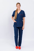 Cargar imagen en el visor de la galería, Pantalón y Blusa Dama Antifluidos azul oscuro REF.: PB281AJAO