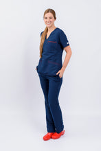 Cargar imagen en el visor de la galería, Pantalón y Blusa Dama Antifluidos azul oscuro REF.: PB281AJAO