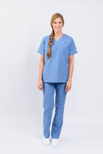 Cargar imagen en el visor de la galería, Pantalón y Blusa Dama Lino Montreal Azul Medio REF: PB031MAM