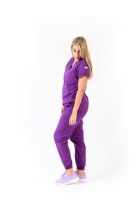 JOGGER Pantalón y Blusa Dama en Algodón teñido Morado REF: PB 480 GM