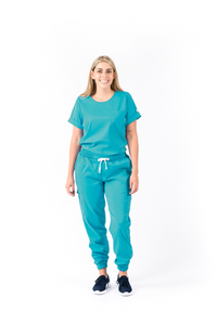 JOGGER Licrado Pantalón y Blusa Dama en Antifluidos Azul Agua Marina  REF.: PB 481 AUAGO
