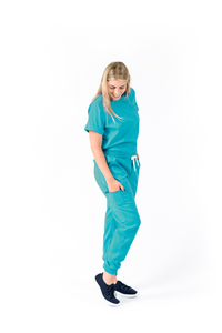 JOGGER Licrado Pantalón y Blusa Dama en Antifluidos Azul Agua Marina  REF.: PB 481 AUAGO