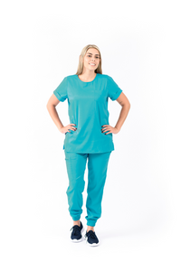 JOGGER Licrado Pantalón y Blusa Dama en Antifluidos Azul Agua Marina  REF.: PB 481 AUAGO