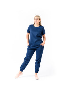 JOGGER Licrado Pantalón y Blusa Dama en Antifluidos Azul Oscuro  REF.: PB 481 AUAO