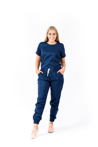 JOGGER Licrado Pantalón y Blusa Dama en Antifluidos Azul Oscuro  REF.: PB 481 AUAO