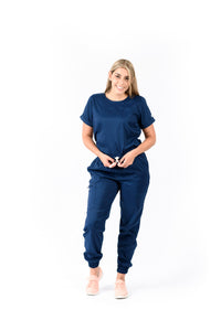 JOGGER Licrado Pantalón y Blusa Dama en Antifluidos Azul Oscuro  REF.: PB 481 AUAO