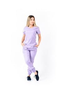 JOGGER Licrado Pantalón y Blusa Dama en Antifluidos Lila  REF.: PB 481 AUL