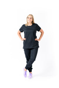 JOGGER Licrado Pantalón y Blusa Dama en Antifluidos Negro REF.: PB 481 AUN