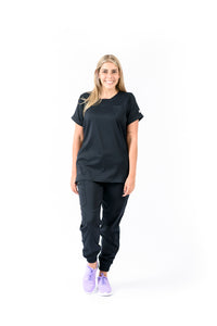 JOGGER Licrado Pantalón y Blusa Dama en Antifluidos Negro REF.: PB 481 AUN