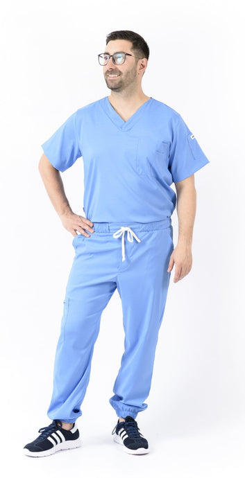JOGGER Pantalón y Blusa Unisexo Antifluidos Azul Medio Fuerte REF.: PB 483 AUAMF