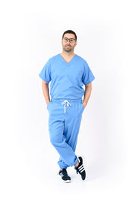 JOGGER Pantalón y Blusa Unisexo Antifluidos Azul Medio Fuerte REF.: PB 483 AUAMF