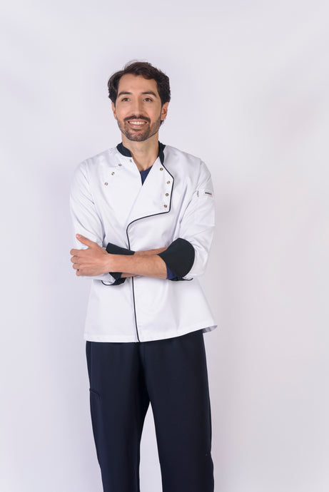 Blusa para cheff con broches REF: LB230GT-UN